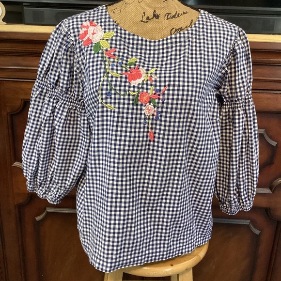 Melissa Paige Petite Gingham Top - Picture 1 of 4